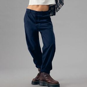 BN Mother The Punk 76 deep navy slouchy ankle pants